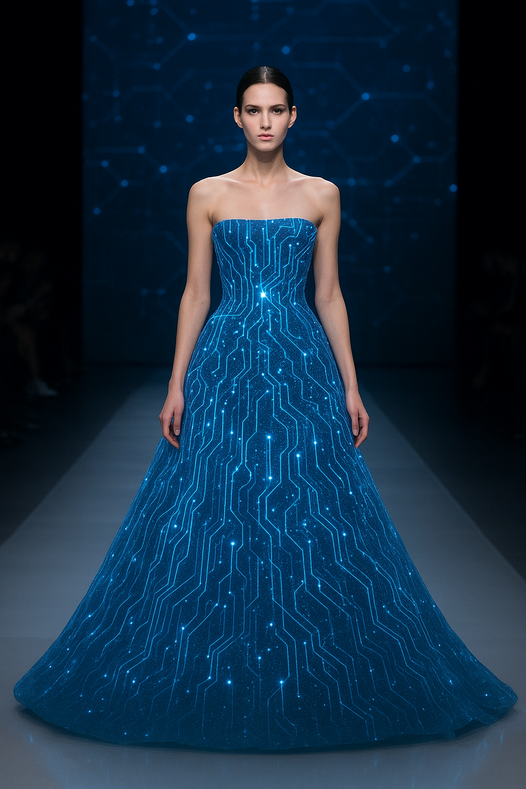 Virtual couture runway with holographic models